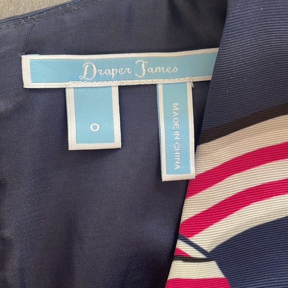 DRAPER JAMES fit and flare zip up navy dress V neck elbow length sleeves size 0 - Picture 11 of 16